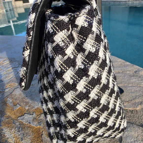 Karl Lagerfeld Tweed Houndstooth Shoulder/Crossbody Bag - Picture 6 of 14